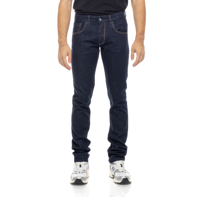 Cover Jeans ανδρικό βαμβακερό τζιν παντελόνι Teddy slim fit μπλε σκούρο E0079