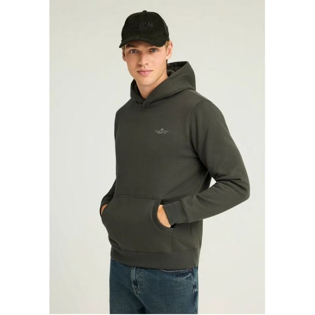 Funky Buddha the essentials ανδρικό βαμβακερό regular φούτερ πράσινο FBM012-002-06-Forest Night