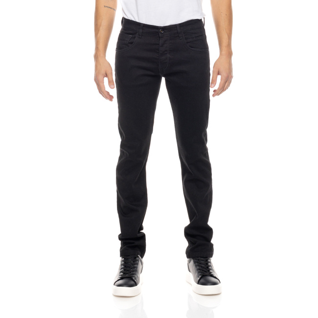 Cover Jeans ανδρικό βαμβακερό τζιν παντελόνι Teddy slim fit μαύρο G0079