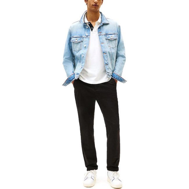 Tommy Jeans ανδρικό βαμβακερό chino παντελόνι Austin μαύρο DM0DM20282-BDS