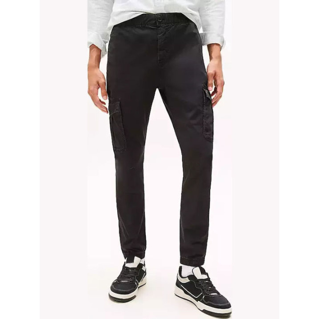 Tommy Jeans ανδρικό βαμβακερό Cargo Joggers slim fit παντελόνι μαύρο DM0DM22003-BDS