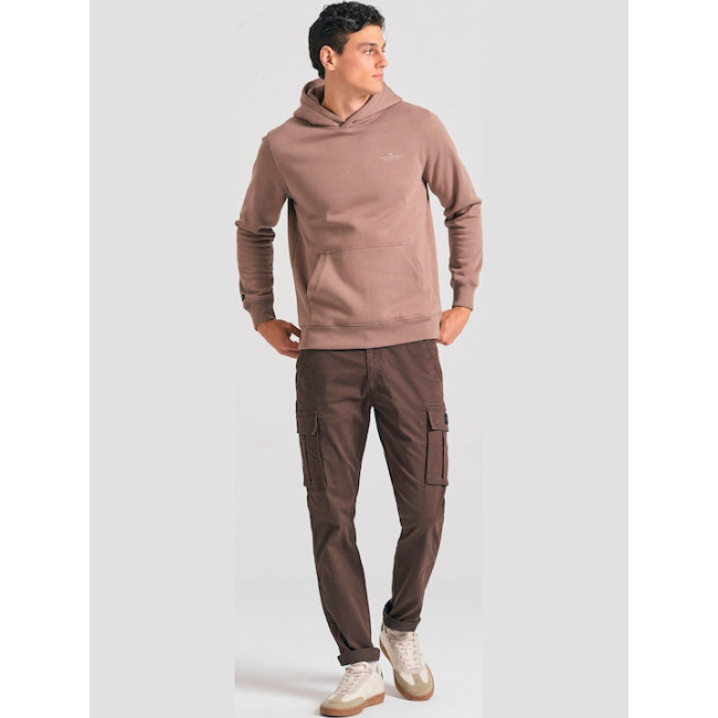 Funky Buddha the essentials ανδρικό βαμβακερό regular φούτερ καφέ FBM012-002-06-CIGAR