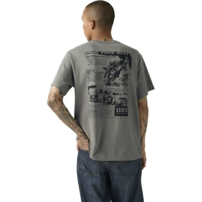 Levi’s Graphic Tee ανδρικό βαμβακερό relaxed t-shirt γκρι 161432496