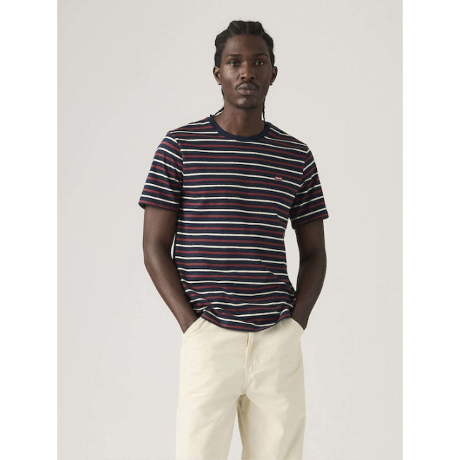 Levi’s ανδρικό βαμβακερό standard fit ριγέ t-shirt μπλε 566050302
