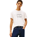 Tommy Jeans ανδρικό βαμβακερό regular t-shirt λευκό DM0DM22317-YBH