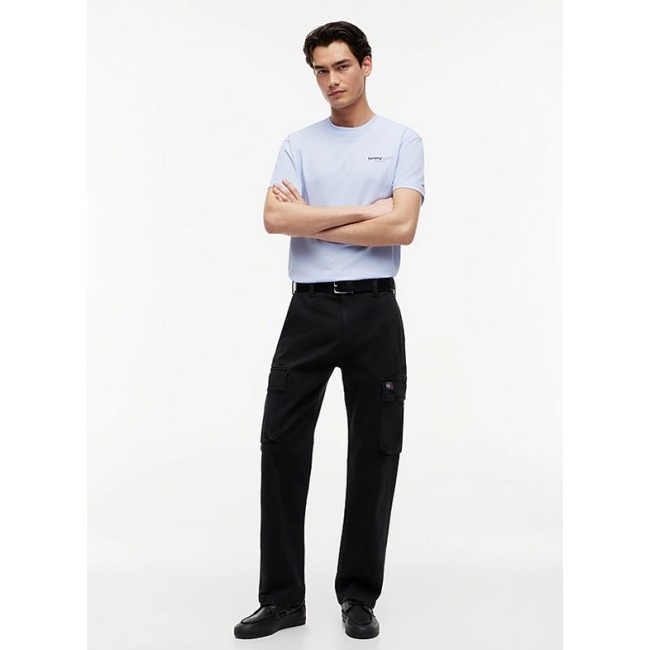 Tommy Jeans ανδρικό βαμβακερό Cargo παντελόνι Otis regular fit μαύρο DM0DM22403-BDS