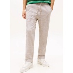 Tommy Jeans ανδρικό λινό παντελόνι chino Sonny tapered leg μπεζ DM0DM22820-PKD Ivy Mink