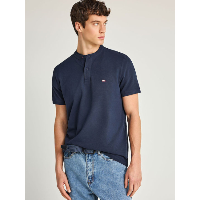 Funky Buddha Essential ανδρικό βαμβακερό regular polo μπλε FBM013-003-11-navy
