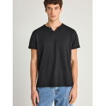 Funky Buddha The essentials ανδρικό βαμβακερό v-neck t-shirt μαύρο FBM013-004-04-black