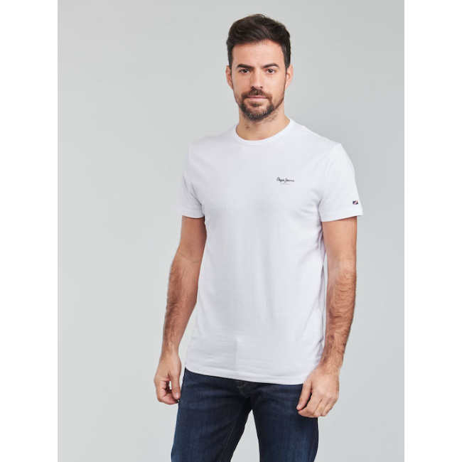 Pepe Jeans ανδρικό βαμβακερό slim fit t-shirt λευκό PM508212-800