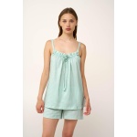 Vamp Βαμβακερό Kαρό Baby Doll 24359-GREEN HARBOR