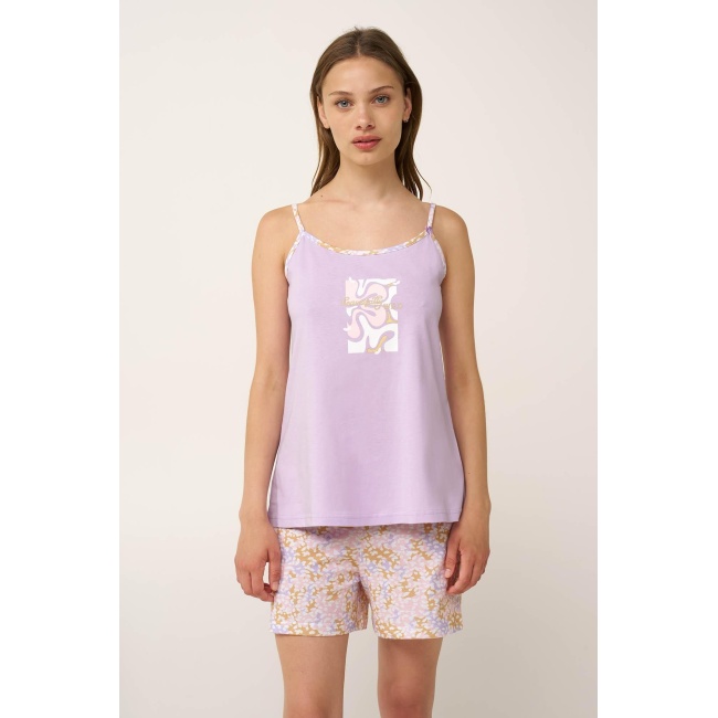 Vamp Βαμβακερό Babydoll με Τιράντες 24305-LILLA PASTEL