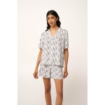 Vamp Γυναικεία Snake Print Πυτζάμα με Κουμπιά 24126-BEIGE SOLEIL