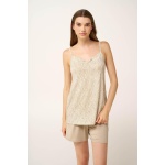 Vamp Micromodal Baby Doll με Δαντέλα 24016-BEIGE TAUPE