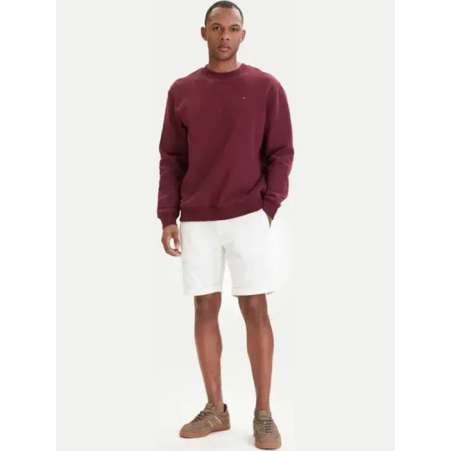 Tommy Jeans ανδρική slim chino βαμβακερή βερμούδα Scanton λευκή DM0DM22852-YBH Ancient White