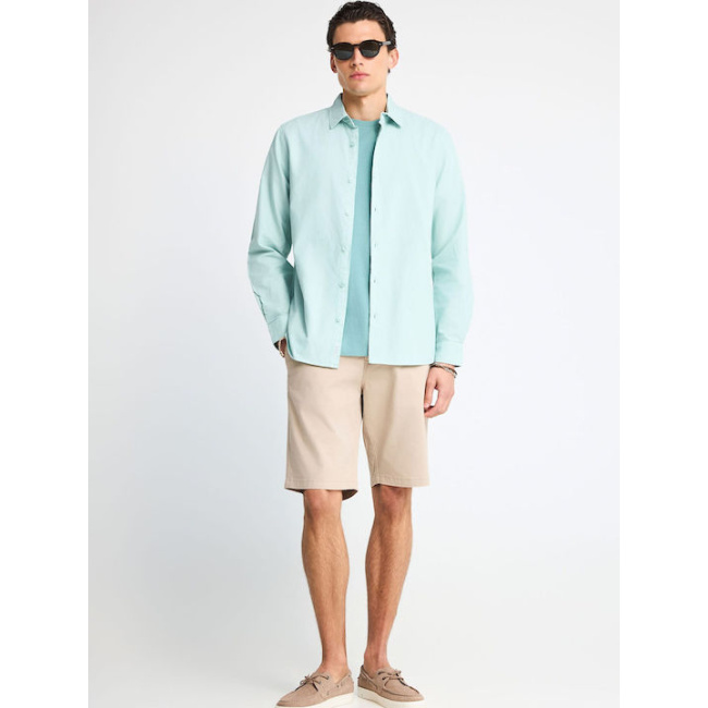 Funky Buddha Essential ανδρική chino βερμούδα regular fit μπεζ FBM013-001-03 Greige