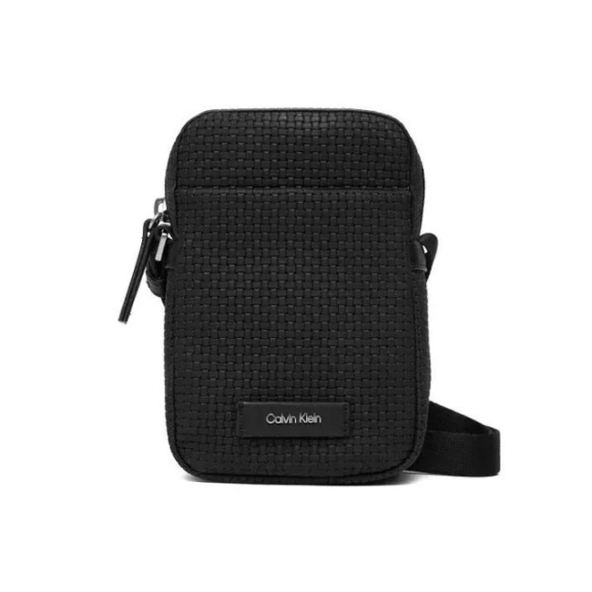Calvin Klein slim ανδρικό χιαστί reporter τσαντάκι μαύρο LV04D3221G-UB1