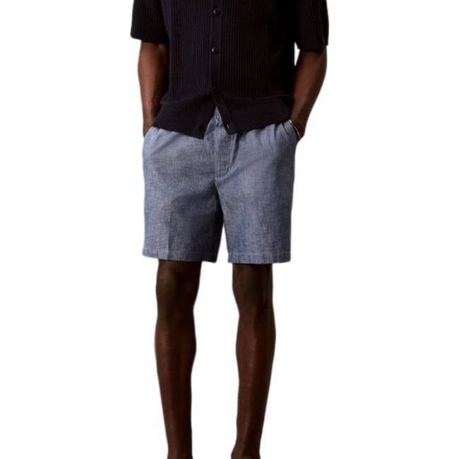 Calvin Klein Jeans ανδρική βαμβακερή straight fit βερμούδα μπλε LV04RF608G-C32 Blue Descent