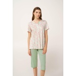 Vamp Γυναικεία Πυτζάμα Cotton Modal με Πατιλέτα 24076-MINT GRAY