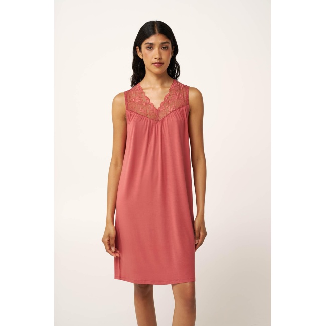 Vamp Micromodal Νυχτικό με Δαντέλα 24037-PINK CEDAR