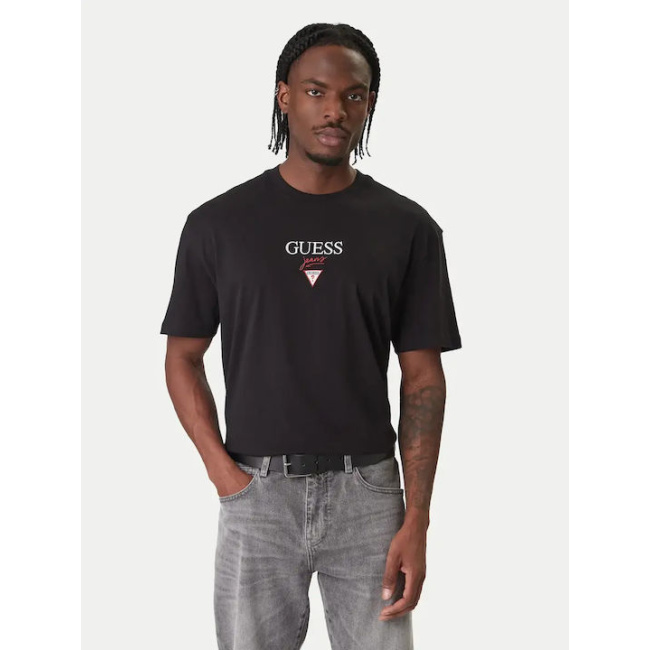 Guess ανδρικό βαμβακερό oversized t-shirt μαύρο M6RI45K8HM0-JBLK