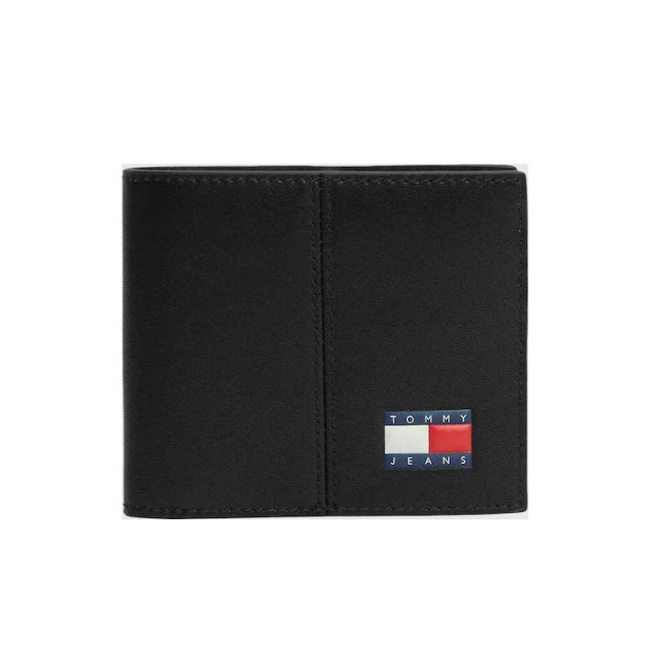 Tommy Jeans Heritage Leather ανδρικό πορτοφόλι μαύρο AM0AM14282-BDS