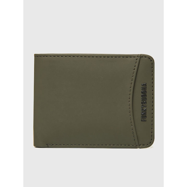 Funky Buddha ανδρικό δίπτυχο πορτοφόλι λαδί FBM013-331-10-Olive
