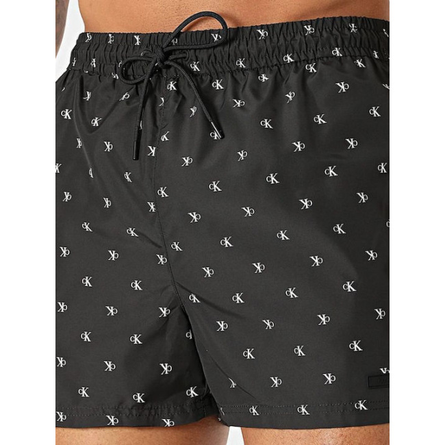 Calvin Klein Covered Waistb ανδρικό μαγιό κοντό σορτς Diamond Logo μαύρο LV00N61028-PCS