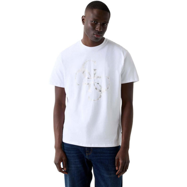 Guess ανδρικό βαμβακερό t-shirt regular fit λευκό M6RI03I3Z14-G011