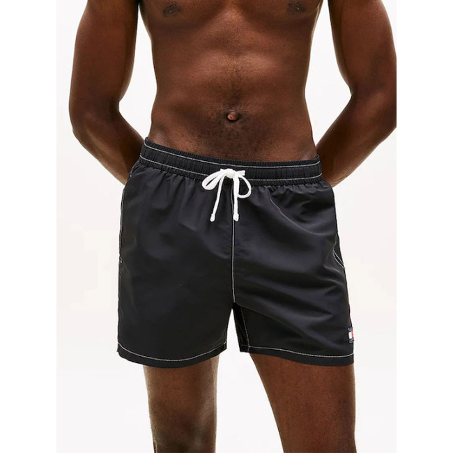 Tommy Jeans Heritage Logo ανδρικό μαγιό regular μαύρο UM0UM03852-BDS