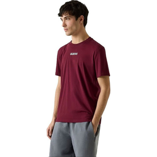 Guess ανδρικό βαμβακερό t-shirt regular fit μπορντό Z6RI00I3Z14-G4P2