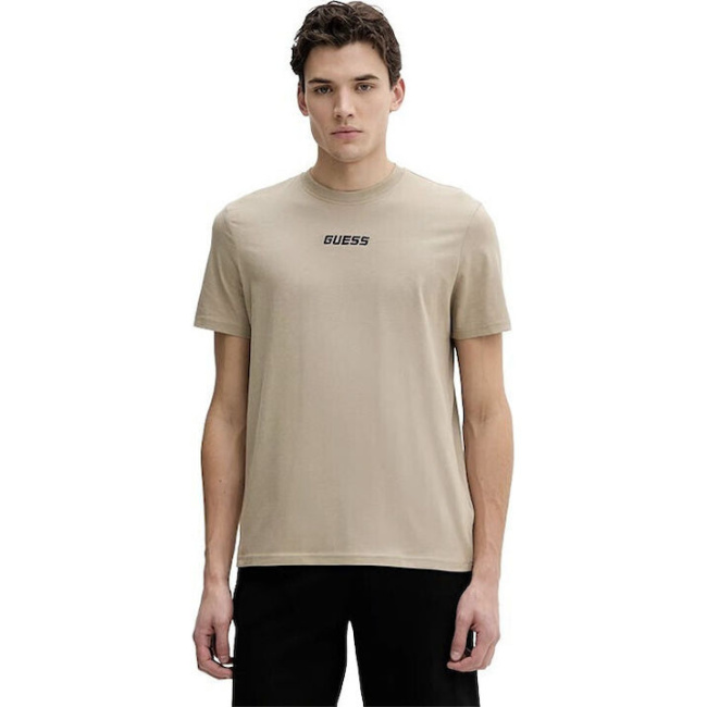 Guess ανδρικό βαμβακερό t-shirt regular fit μπεζ Z6RI00I3Z14-G9I0
