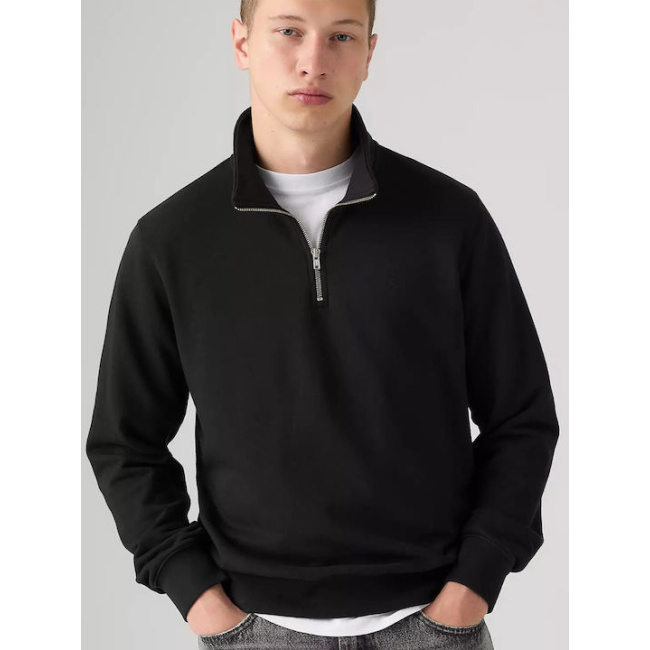 Levi’s Original Housemark 1/4 ZIP βαμβακερό regular φούτερ μαύρο A8606-0016